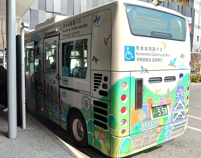 熊本駅 熊本城周遊バス しろめぐりん 後ろ