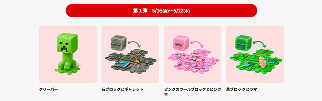 マクドナルド ハッピーセット マインクラフトグッズ 第一弾