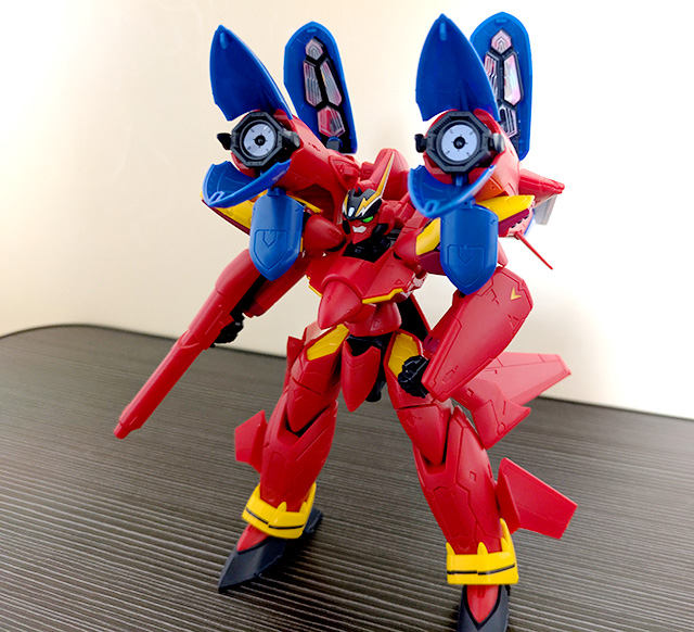 マクロスモデラーズ マクロス7 VF-19改 ファイヤーバルキリー バトロイドモード サウンドブースター装備 斜め 遠景